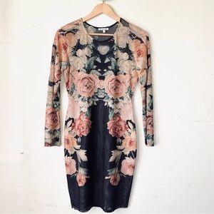 VTG Y2k Charlotte Russe Mesh Floral Mini Dress